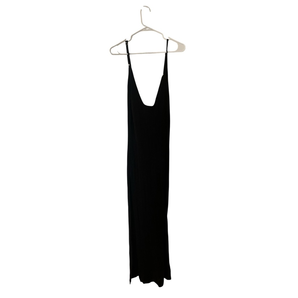 Flook the Label Black Knit Sleeveless Dress Stretch Strap Scoop Neck Size L